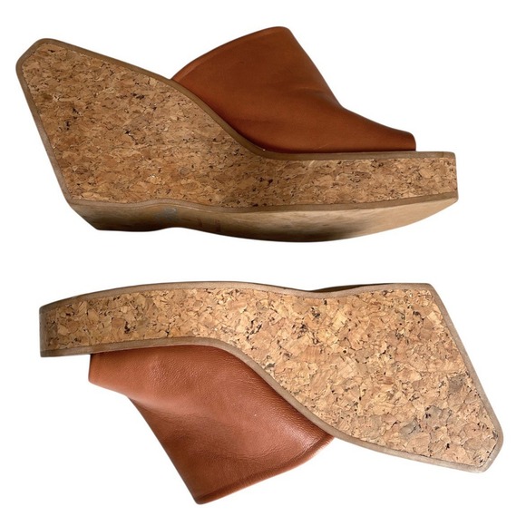 $545 Clergerie Brown Emilia Platform Wedge Slide Sandal Shoes Vacation Sz 37 y2k - Picture 16 of 16